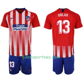 Koszulka Atlético Madryt OBLAK 13 Dziecięcy Domowe Koszulki Piłkarskie 2018-2019 Krótki Rękaw